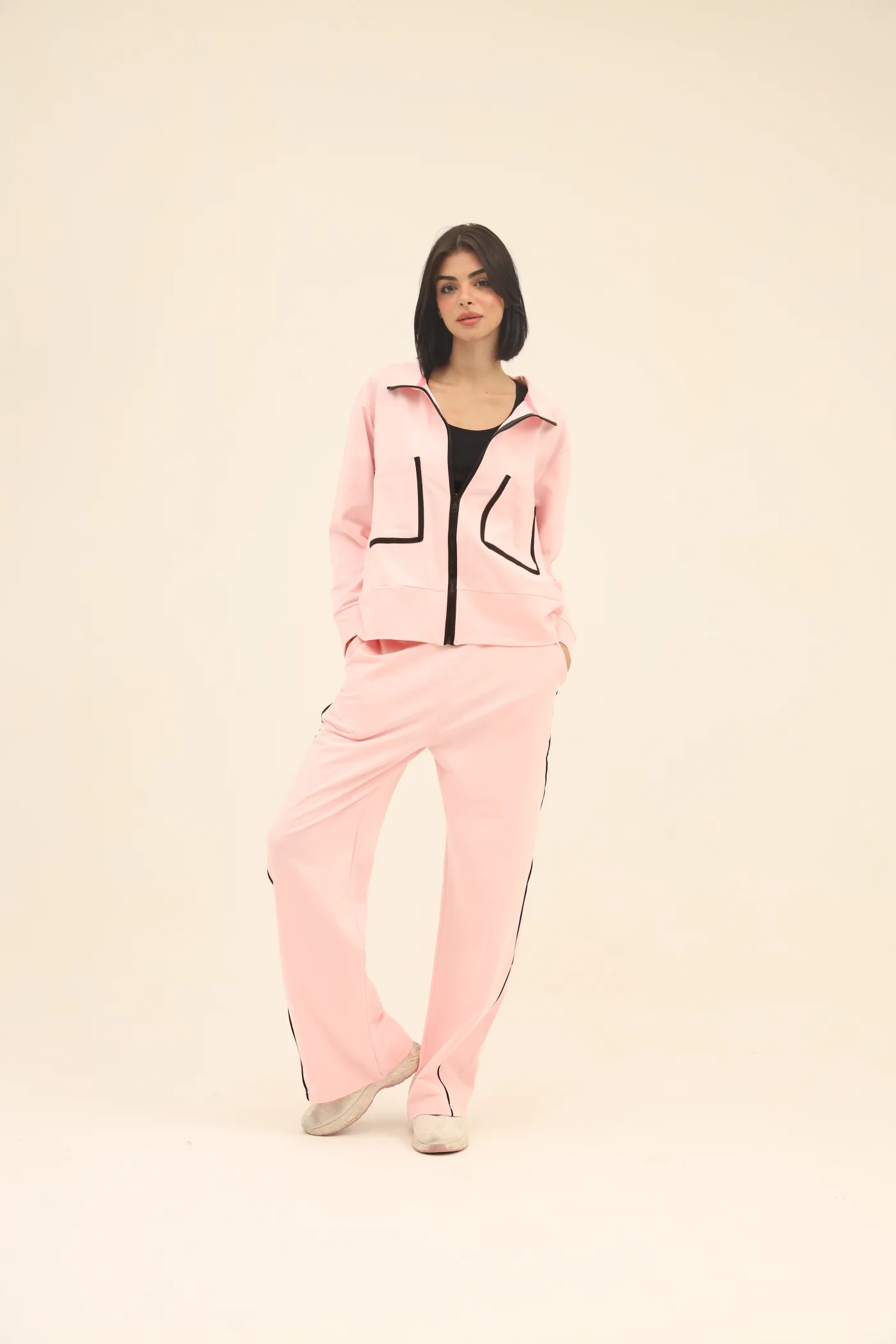 Summer Melton Suit with Side Slit