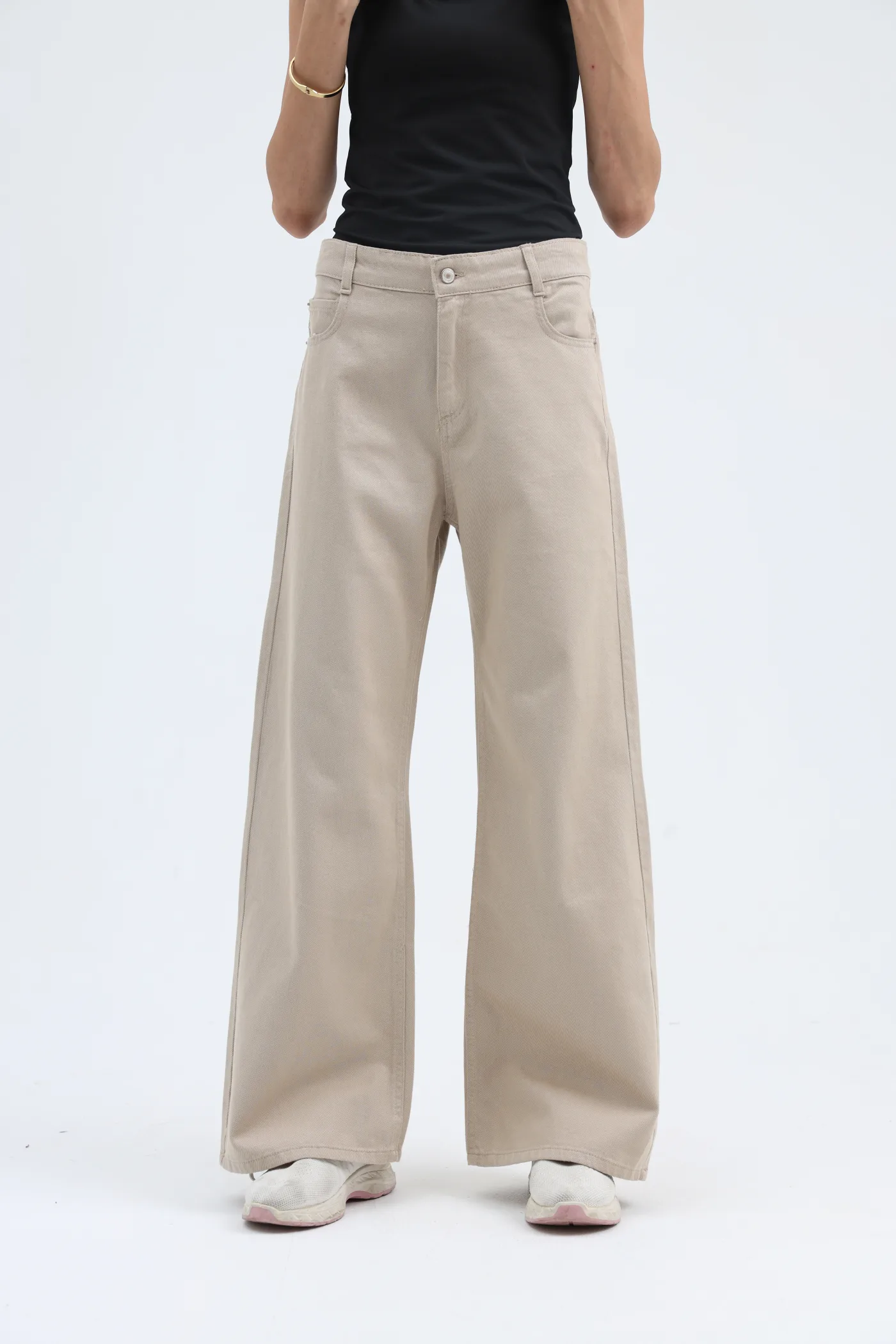 Wide-Leg Gabardine Pants